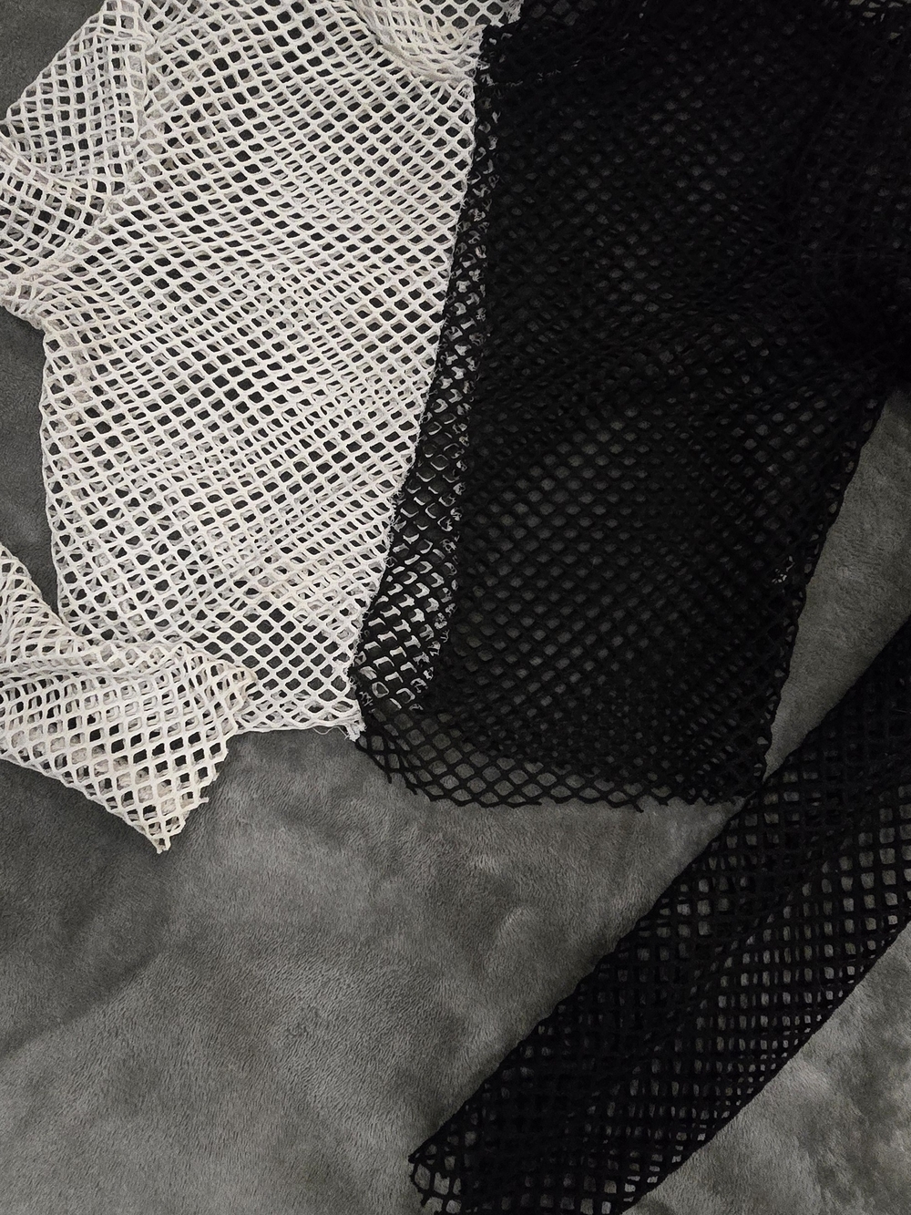 SHEIN Black and White Fishnet Top